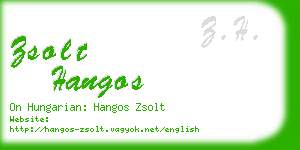 zsolt hangos business card